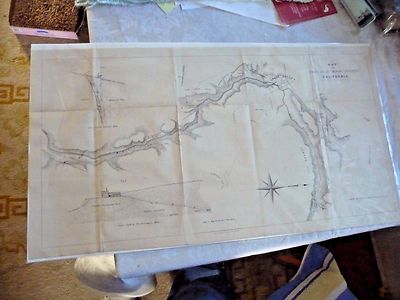 ANTIQUE MINING MAP GRASS VALLEY CAL EUREKA MINE NORAMBAGUA MINE GOLD VEINS 1867