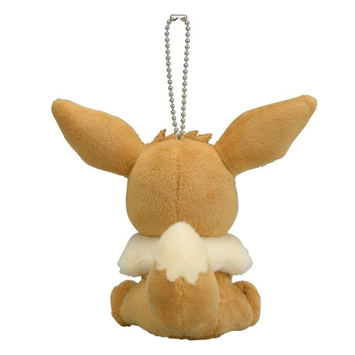 Pokemon Center Original Plüsch Maskottchen Schlüsselanhänger Eevee sitzend Neu JP - Bild 2 von 2