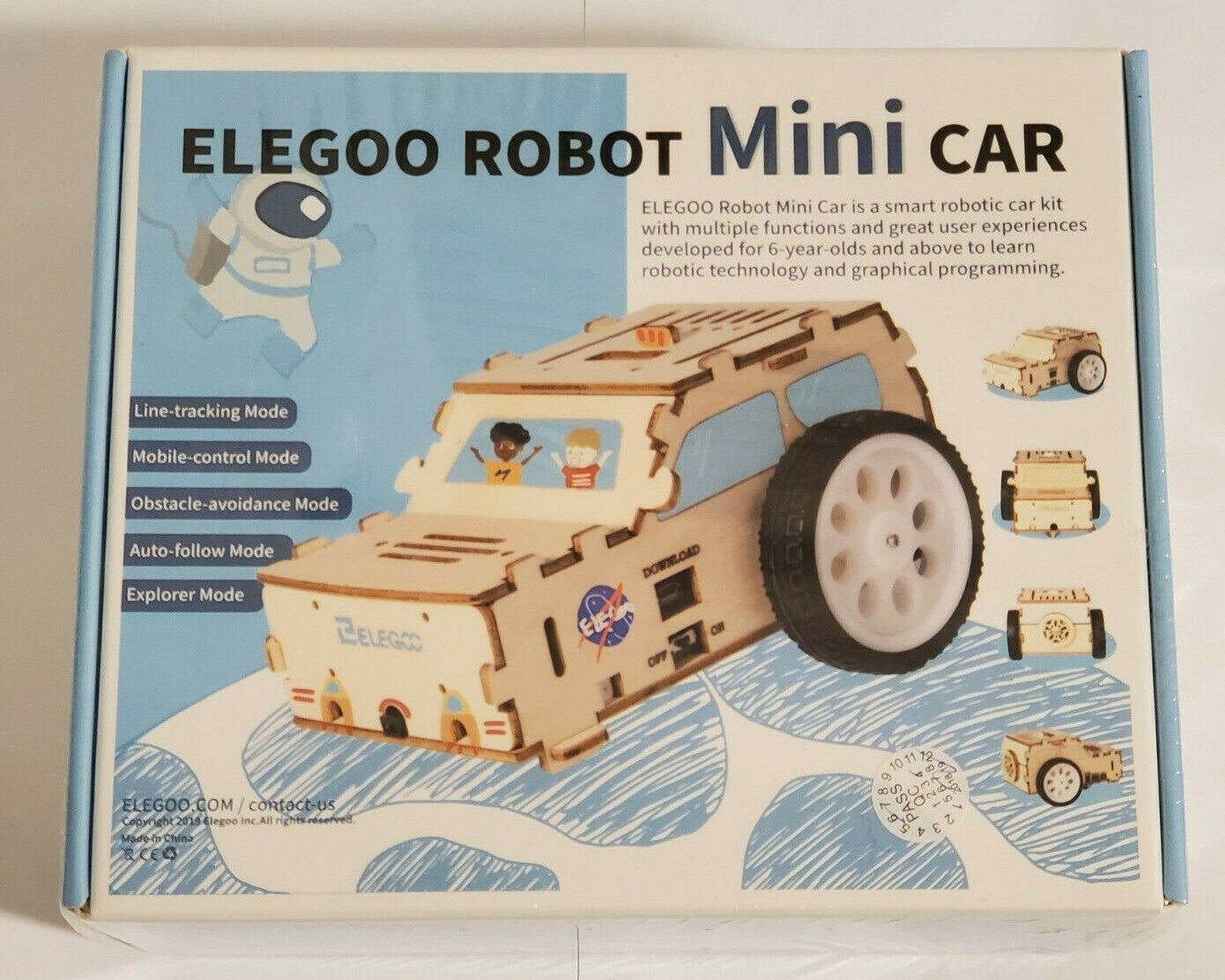 ELEGOO Smart Robot Mini Car Kit - 5 Different Modes - Ages 6+ NEW NIP ...