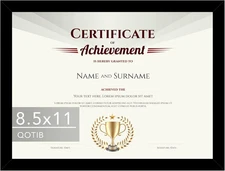 8.5x11 Black Wood Picture Frame for Document, Certificate & Diploma - Wall or Ta