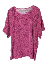 Boutique No Tags Cheetah Pink Leopard Print Ruffle Sleeve Blouse 3x 4X Career