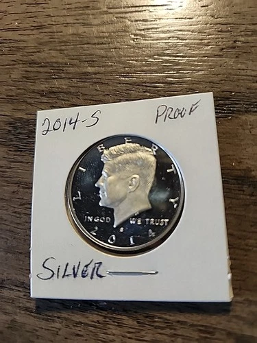 2014-S United States Proof Silver, Kennedy Half Dollar, Free Shipping