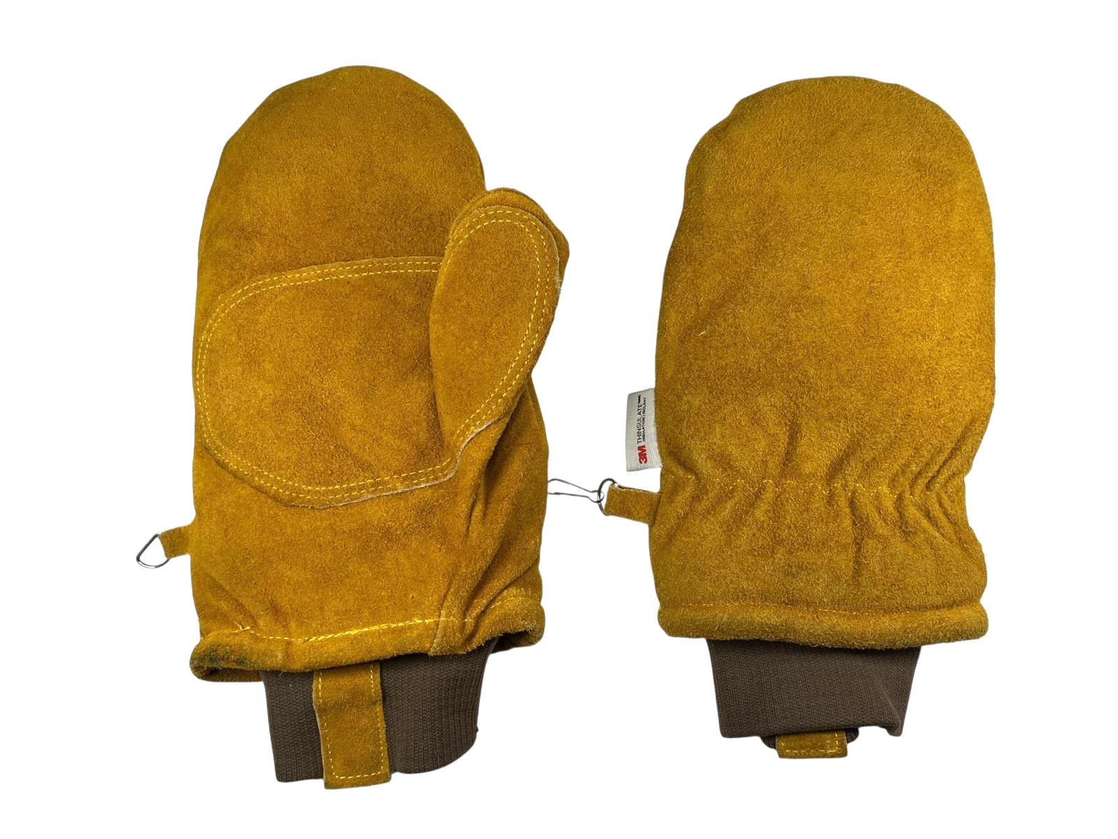 3M THINSULATE Brown Warm SUEDE-LEATHER MITTENS Hike Ski Winter Gloves Men's L