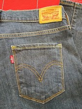 Levi's Womens Jeans 505 Straight Leg Size 8 Stretch Dark Wash Red Tab R