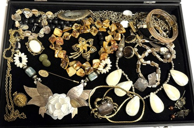 #ad Hand Curated 24 Pc VINTAGE 60s 70s MCM Jewelry Necklace Bracelet Lot 19 $78.00