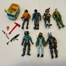 FORTNITE Action Figure Lot of 7 Figures, Weapons and Accessories