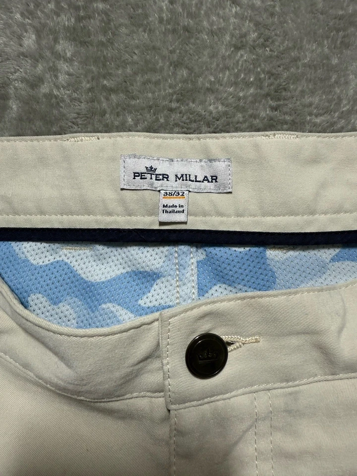 Peter Millar Oants 男式 38x32 象牙色 EB66 性能五口袋高尔夫学院风 — 第 3/4 张图片