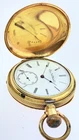 ELGIN GRADE 91 FULL HUNTER GOLD FILLED POCKET WATCH - HEAVY KEYSTONE CASE -AS IS
