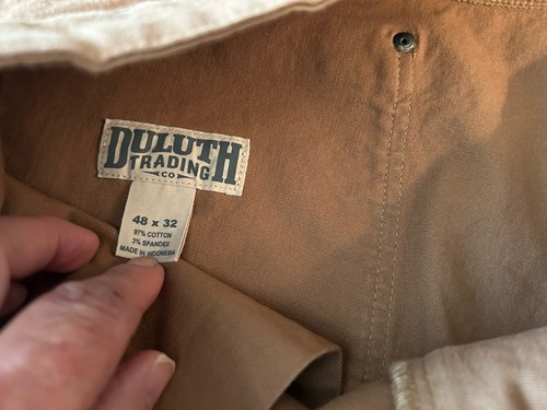 Duluth Pants Mens 48x32 Brown Cargo Flex Fire Hose Carpenter Outdoor Work Wear - Picture 3 of 7