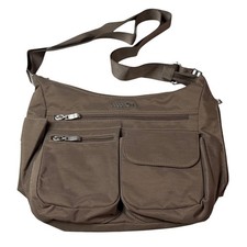 Baggallini Everywhere Convertible Bagg Portobello Brown RFID Wristlet Travel Bag