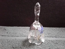 Fenton Miniature Clear Glass Butterfly Bell Signed P. Lane USA