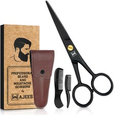 Mustache  Beard Scissors for Men   5" Stainless Steel Grooming Kit Comb 