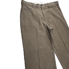 Haggar mens Brown Corduroy Straight Leg Pants Button Zip Regular Fit Casual Y2K