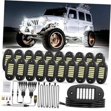 20 Pods White Rock Light Kit with Wired Switch - 6500K 20 Pods with Wire Set