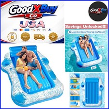 Inflatable Pool Lounger Float for Adults with Drink Holders 70x60 Blue XL