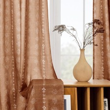 Lino Rosa Terracotta Boho Curtains 84 52"W x 84"L Pack of 2 ,
