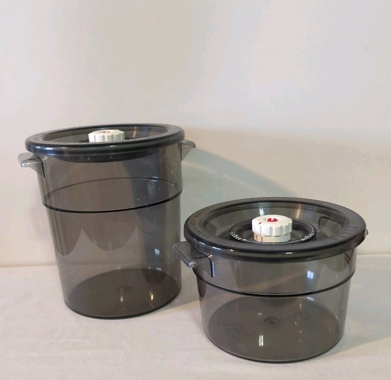 Vintage Lot of 2 TILIA Bulk Vacuum Canisters w/ Lids 2 & 3 1/2 Qt Foodsaver