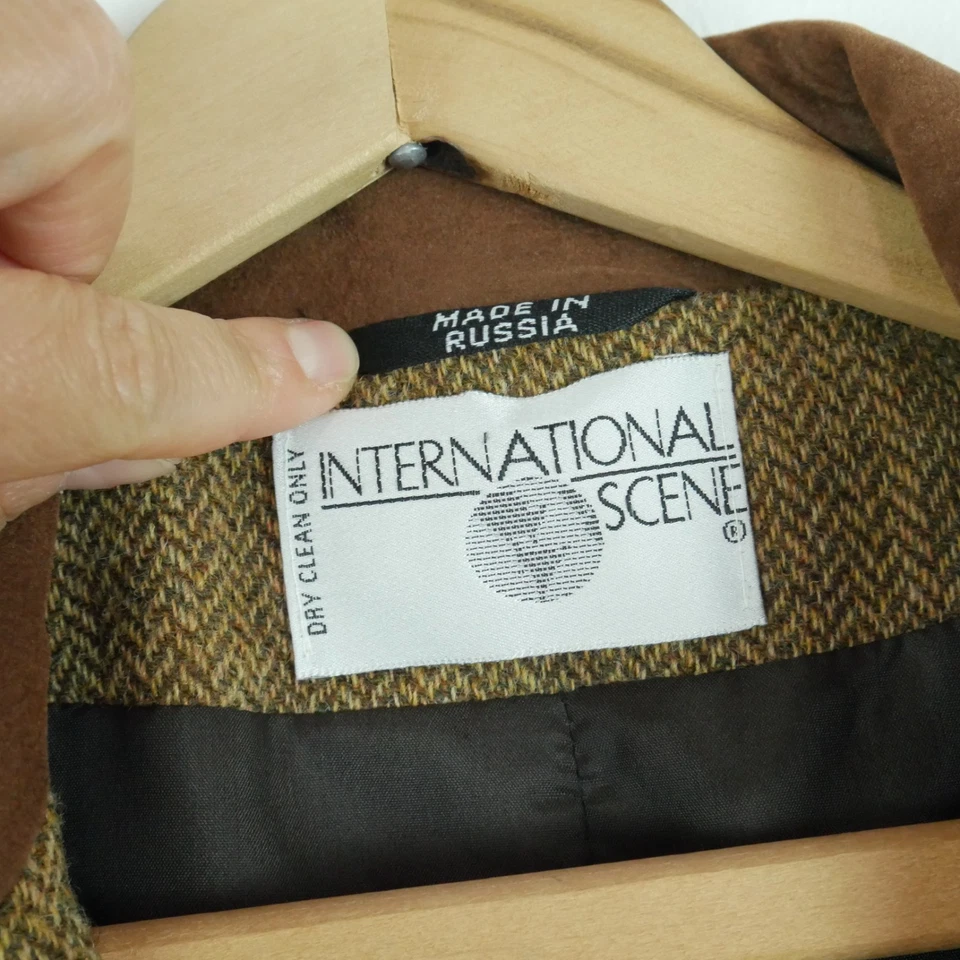 Vintage Size 6 Blazer Wool Tweed Patchwork 80s Old Money Academia Preppy 90s - Image 2 of 4