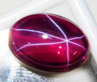 Natural 6 Rays Red Star Ruby 10 Ct Cabochon Oval Cut Certified Loose Gemstone