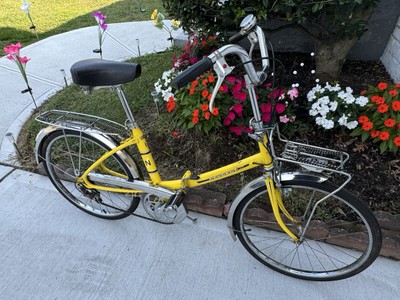 Vintage Peugeot Folding Yellow Bicycle | eBay