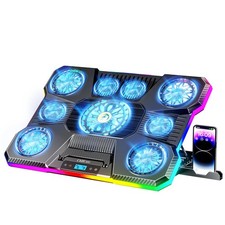 Laptop Cooling Pad 15.6-19.3 Inch 9 Fans 8 Height Stands 2 USB Ports A21 Blue