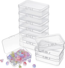 10 Pcs Mini Plastic Storage Containers Box with Lid, 2.9X2X0.78 Inches Clear Rec