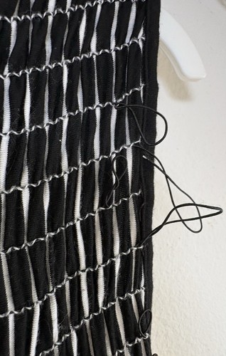 Max Studio Black & White Dress Optical Illusion Smocked Top Long Skirt XS - Picture 6 of 6