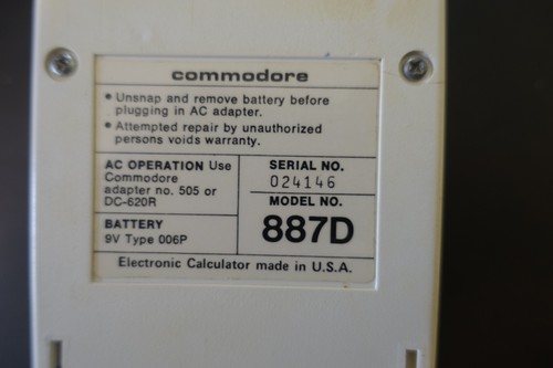 Commodore Taschenrechner,  887dD, USA, Funktionsfähig, Electronic Calculator - Bild 5 von 5