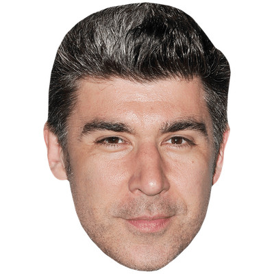 James Lance (kurze Haare) Promi Maske, flaches Kartengesicht, Kostüm Maske