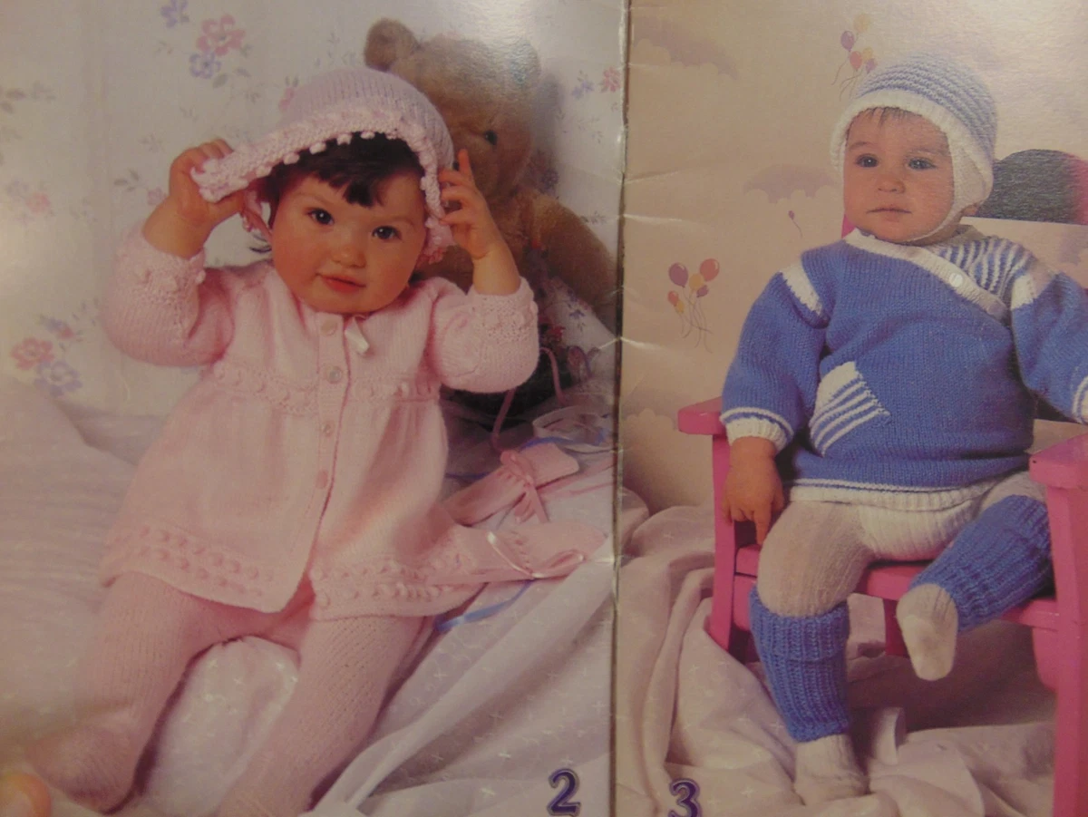 Folleto de tejido Beehive Baby Talk de colección 1985