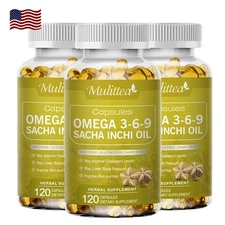 Sacha Inchi Oil Capsules With Omega 3-6-9,Support Gut,Skin,Blood Pressure Health