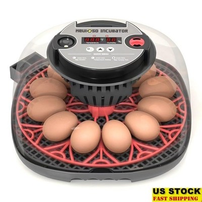 Automatic Egg Incubator W/ Egg Turner Built-In Candler Humidity 360° View New