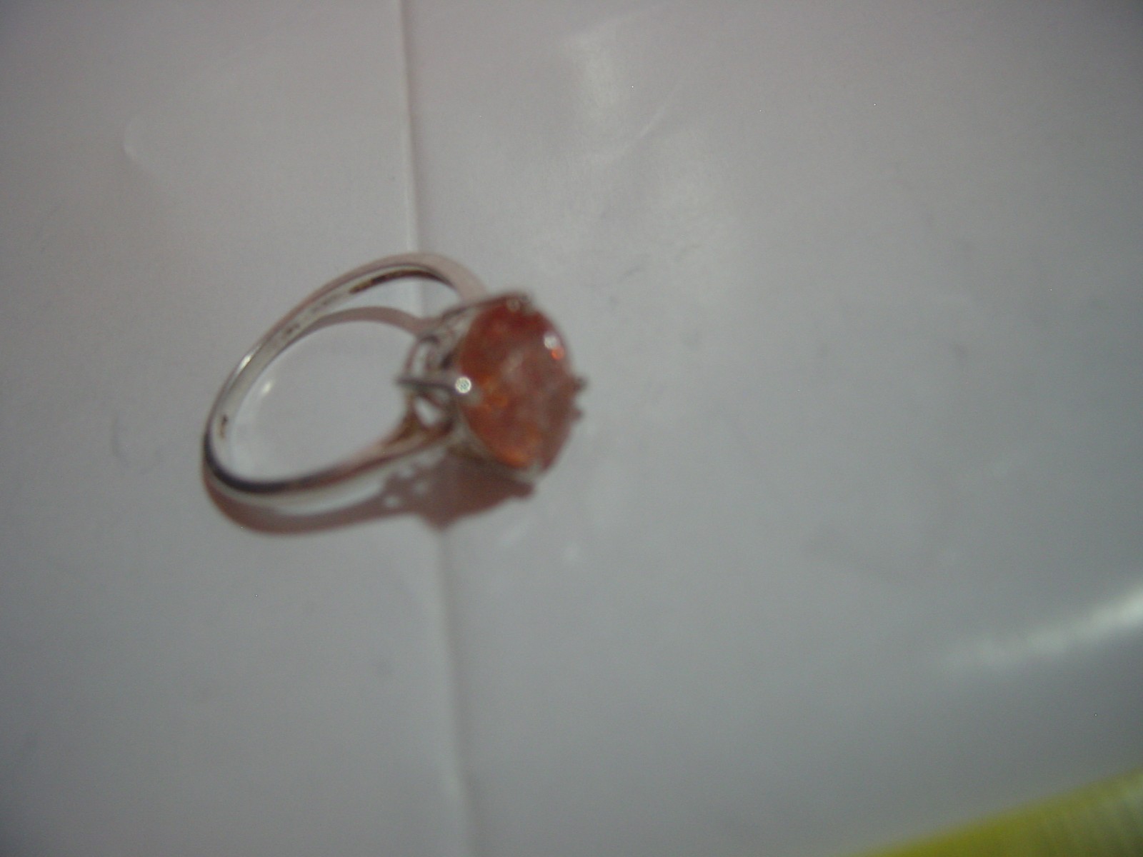 beautiful Solid Silver Ring-natural large orange … - image 3