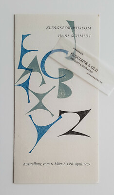 1959 Hans Schmidt Klingspor-Museum Offenbach Main Typographie Eggebrecht-Presse