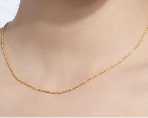 Reines massives 18K Gelbgold AU750 Weizen Fuchsschwanz Kette Glied Halskette 16-25,6 Zoll L - Bild 2 von 10