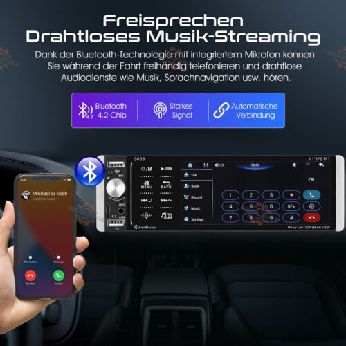 1 DIN Autoradio Carplay Android Auto Mit 5 Zoll IPS Bldschirm FM Bluetooth Neu - Bild 12 von 19