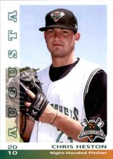 2010 Augusta Greenjackets Grandstand #11 Chris Heston Palm Bay Florida ECU Card