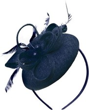 Round Pillbox Fascinator Wedding Headband Women Bridal Hair Clip Cream Ivory +