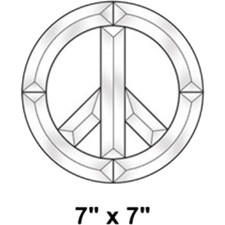 7"x7" Exquisite Clear Glass Peace Bevel Cluster EC845