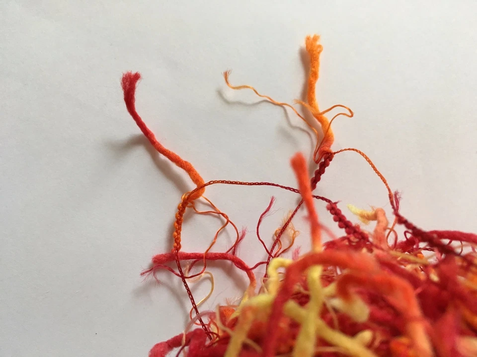 Crystal Palace Yarns Squiggle #9296 Firecracker - Red Orange Yellow CarryAlong! - Image 3 of 4