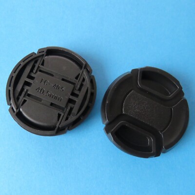 2 x 40,5 mm Mitte Pinch Front Objektiv Kappe Universal Snap-on für Nikon Canon Objektive