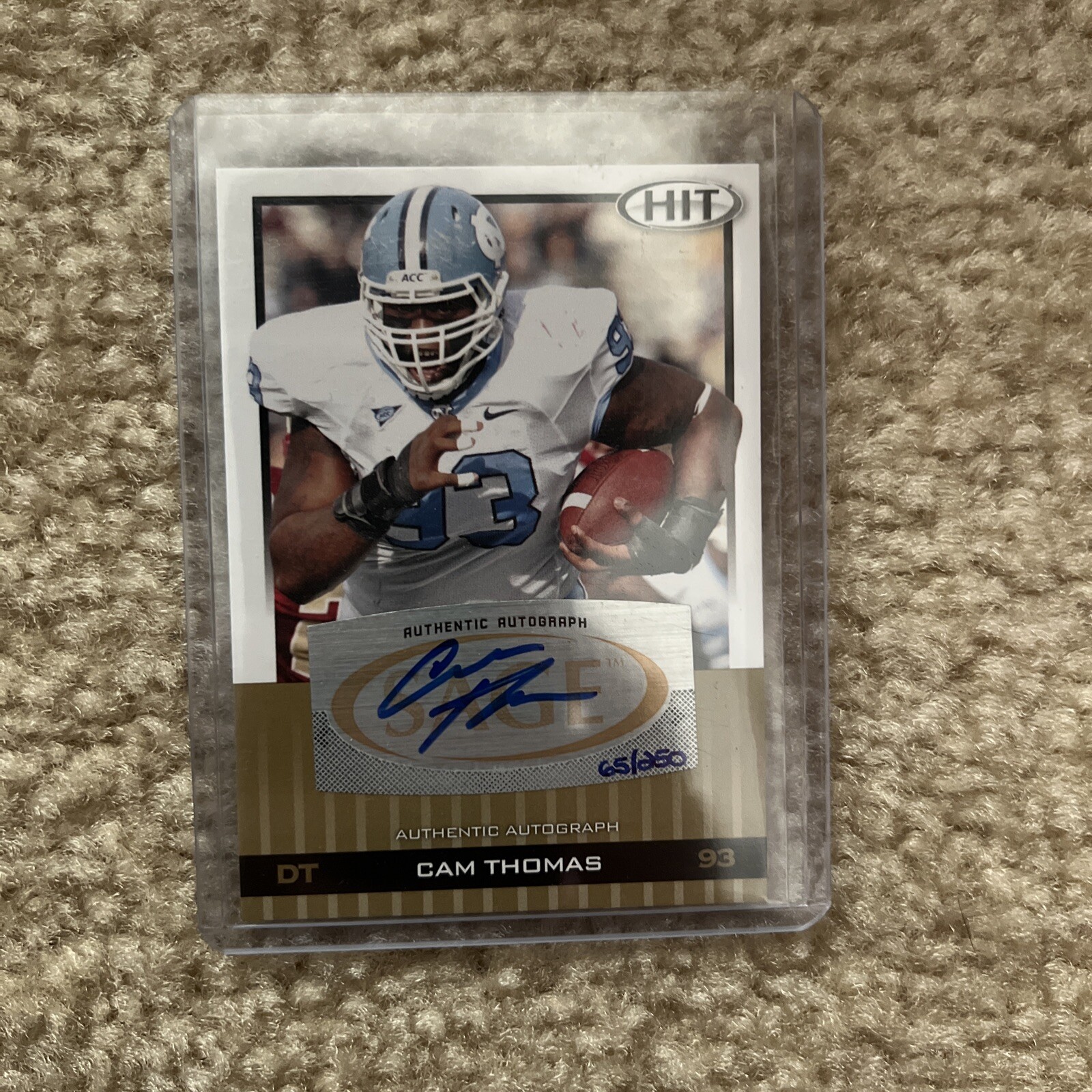 2010 SAGE HIT Autographs Gold #A40 Cam Thomas Auto /250