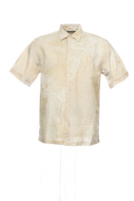 NWT Cubavera Beige Floral Camp Shirt S $65