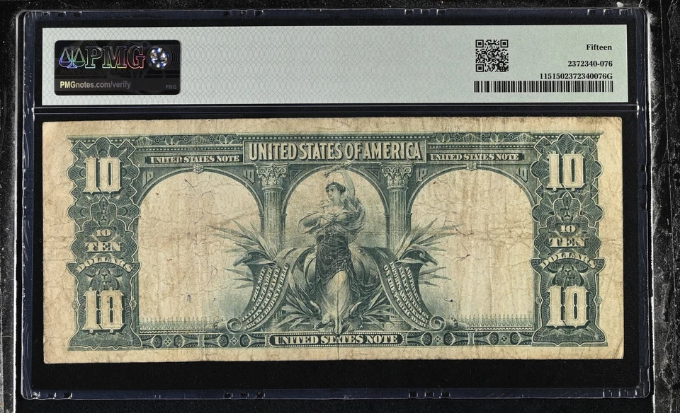 Legal Tender 1901 $10 Small Red Seal, Scalloped, Lyons / Treat - Image 2 of 2