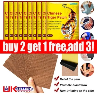 TWSOUL 8-80x Chinese Tiger Patch Rheumatism Back Joint Pain Relief Arthritis Plaster UK