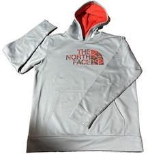 The North Face Boys  Pullover Hoodie Fleece Lined Pocket Gray Size XL 18-20 