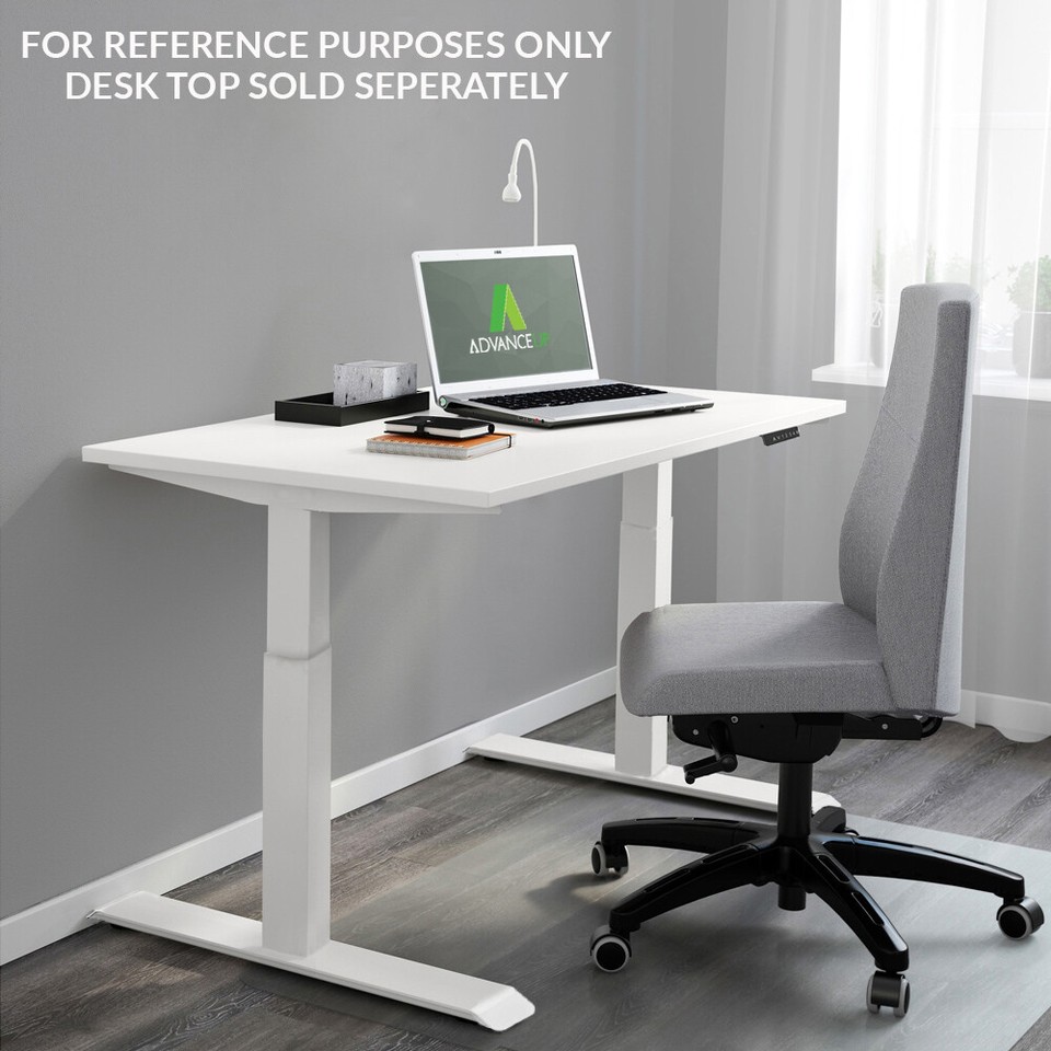 White 47" Dual Motor Electric Stand Up Office Desk with USB Port, Frame