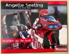 Angelle Seeling Winston Pro Stock Bike Hand Out Signed NHRA 8 1/2" x 11 1/2"