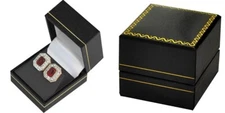 12 Black Classic Leatherette Earring Jewelry Display Gift Boxes