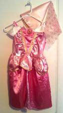 Sleeping Beauty Pink Costume Size S 4-6X Disney Princess Dress  Hat Dress-up
